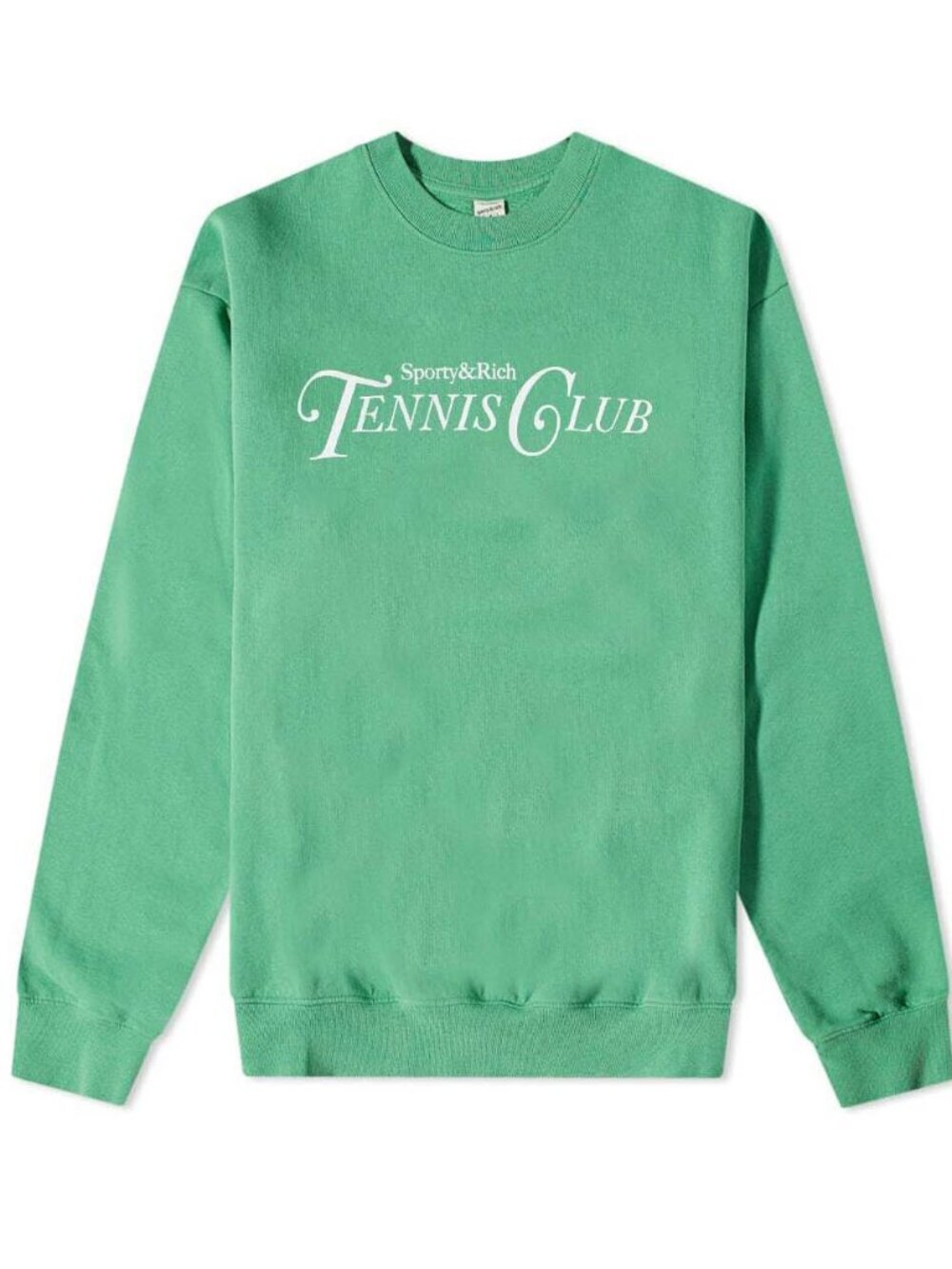 Sporty & Rich Tennis Club Unisex Sweatshirt in Vintage Kelly Green - Picture 2 of 11